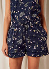 Botanical Print Shorts, Navy, large