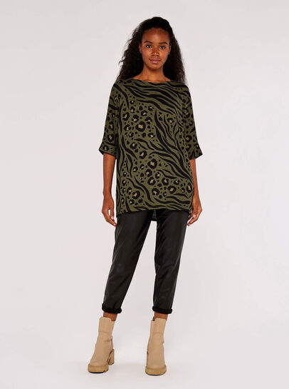 Zebra Leopard Batwing Top