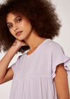 Ruffle Sleeve Detail Tiered Dress, Lilac, large