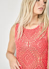 Diamond Hand-Knit Crochet Crop Top, Red, large