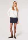 Oversized Mockneck Jumper, White, large