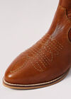 Tan Ankle Leather Boots, Brown, large