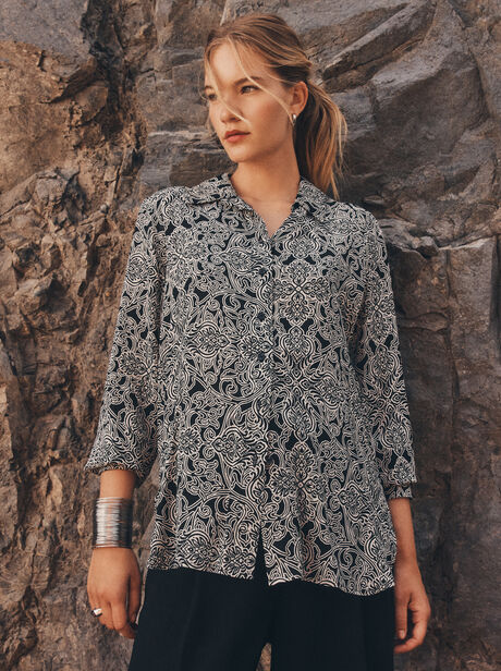 Art Deco Paisley Print Shirt
