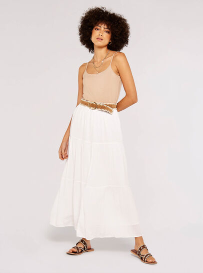 Crinkle Dobby Tiered Skirt