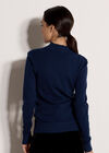 Rhinestone Gem Embellished Jumper, Navy, large