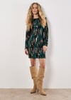 Mixed Sequin Velvet Bodycon Mini Dress, Green, large