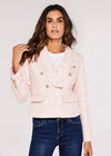 Tweed Cropped Blazer, Pink, large