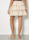 Linen Blend Ruffle Mini Skirt, Stone, large