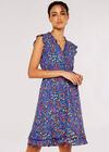 Ditsy Floral Ruffle Mini Dress, Blue, large