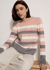 Colour Block Stripe Jumper, Grey, large