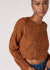 Scallop Hem Pointelle Jumper, Rust, large