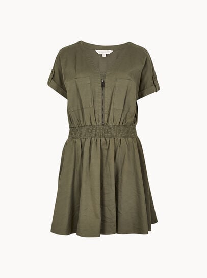 Zip Detail Skater Mini Dress