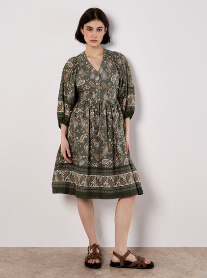 Paisley Print Mini Dress