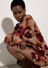 Abstract Knit Cocoon Mini Dress, Orange, large