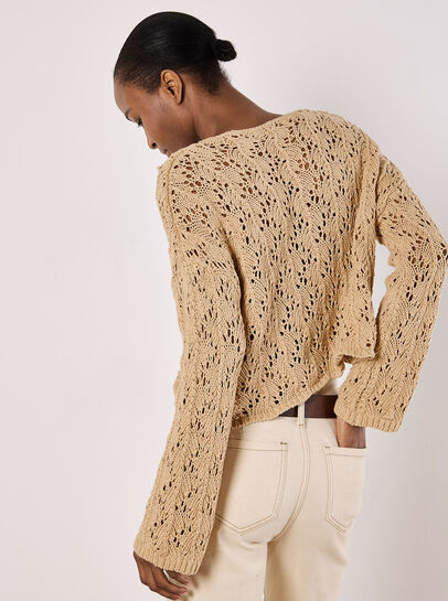 Pointelle Scallop Hem Jumper