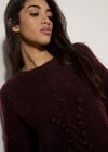 Brushed Bobble Cable Knit Jumper, Plum, large