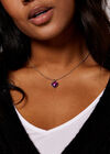 Heart  Pendant Necklace, Purple, large