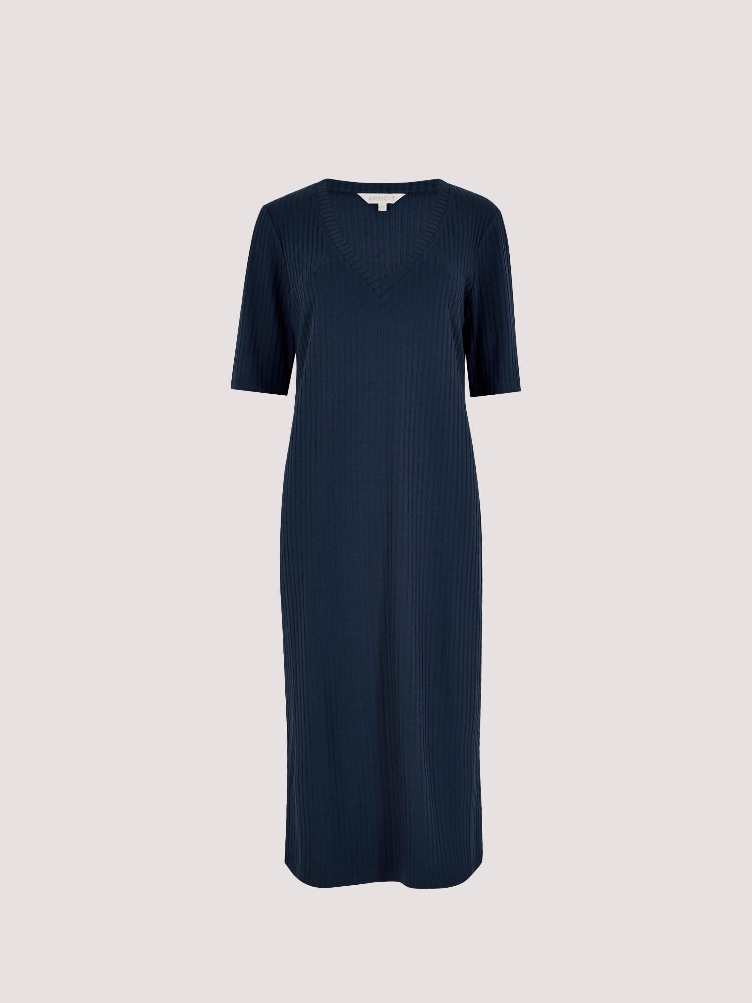 Navy ribbed midi dress 2025