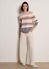 Colour Block Stripe Jumper, Grey, large