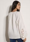 Cotton Cut-Out Blouse, White, large