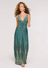 Paisley Ornament Maxi Dress, Teal, large