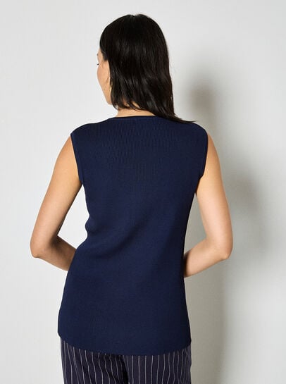 Ribbed Knit Waistcoat