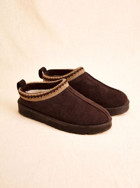 Faux Fur Lined Suede Slipper Boot