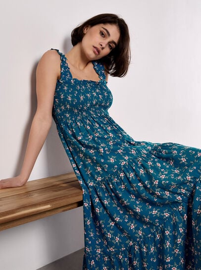 Orchid Smock Midi Dress