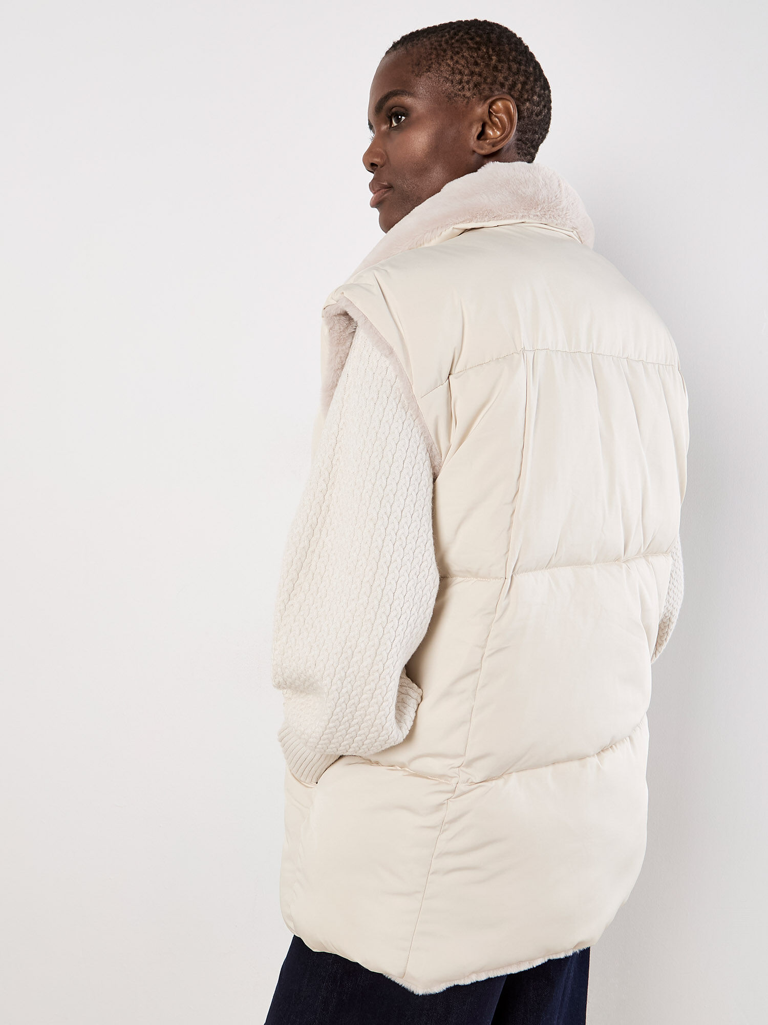 Reversible Oversized Puffer Gilet | Apricot Clothing