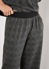 Check Print Wide Leg Trousers, Grey, large