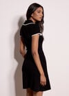 Blanket Stitch Knitted Mini Dress, Black, large