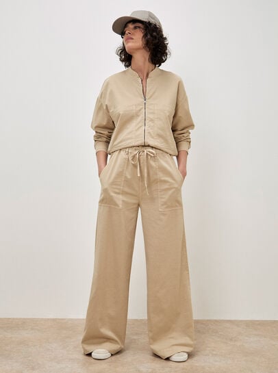 Paper Bag Waist Wide Leg Trousers
