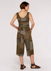 Patchwork Tile Cullotte Jumpsuit, Green, large