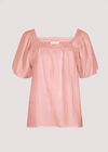 Kurzärmliges milkmaid-top, rosa, größe l