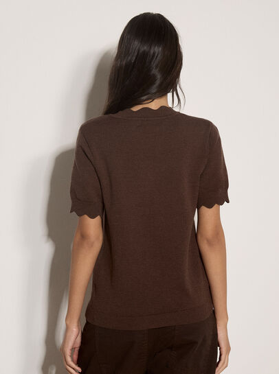 Scallop Knitted T-Shirt