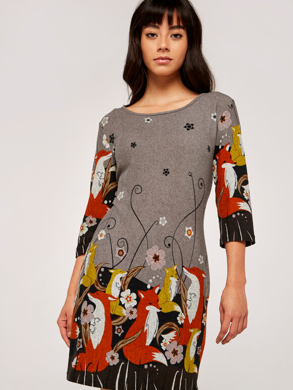 Foxes Dress, Stone, large