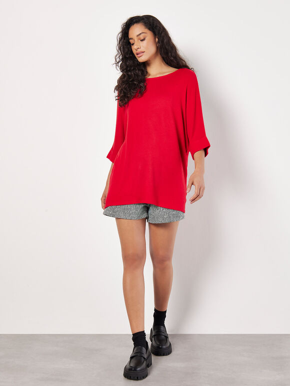 Soft Touch Batwing Top, Red, large