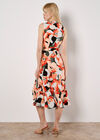 Graphic Floral Wrap Midi Dress, Khaki, large