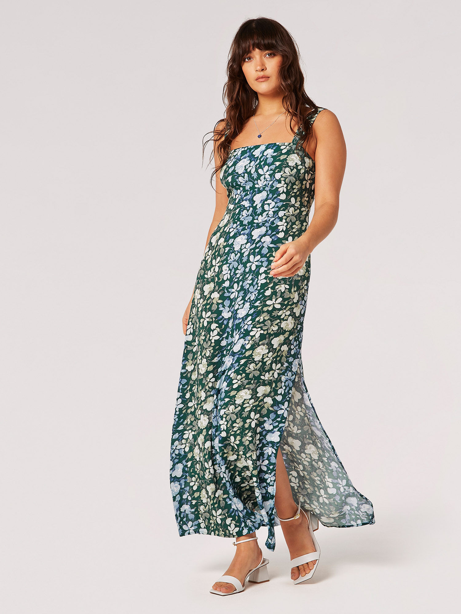 Floral Rose Ombre Camisole Maxi Dress
