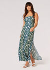 Floral Rose Ombre Camisole Maxi Dress, Green, large