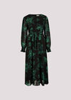 Silhouette Floral Chiffon Midaxi Dress, Green, large