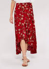 Blossom  Ruffle Wrap Skirt, Red, large