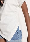 Asymmetric Hem Jersey T-Shirt, White, large