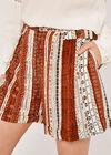 Abstract Striped Shorts, Rust, large