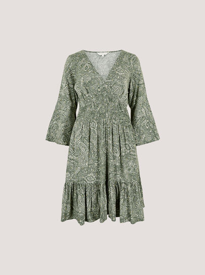 Metallic Dobby Paisley Mini Dress