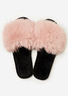 Cosy Faux Fur Luxe Slippers, Pink, large