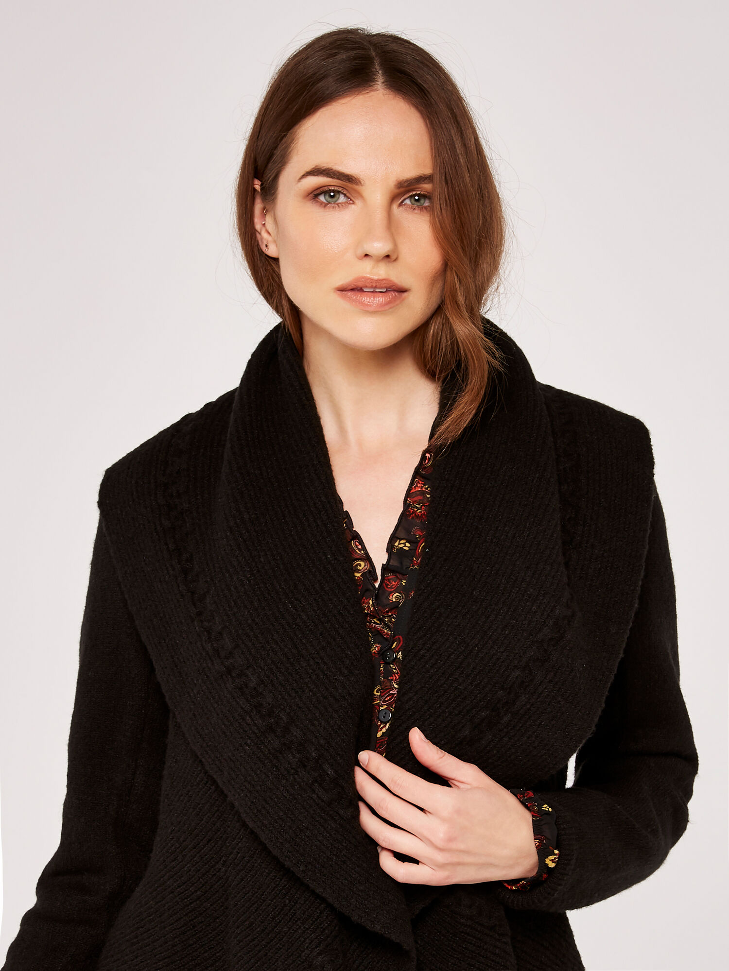 Waterfall Cardigan Apricot Clothing