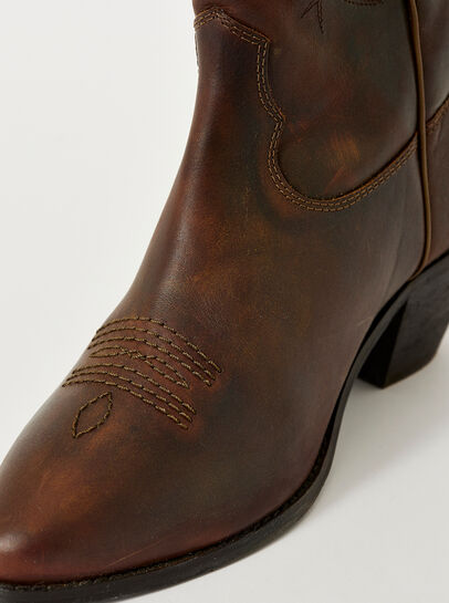 Brown Cowboy Leather Boots