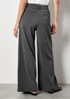 Pinstripe Wide Leg Tailored Trousers, Grey, large