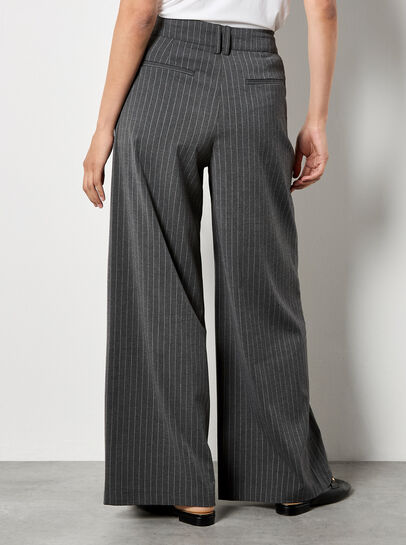 Pinstripe Wide Leg Tailored Trousers